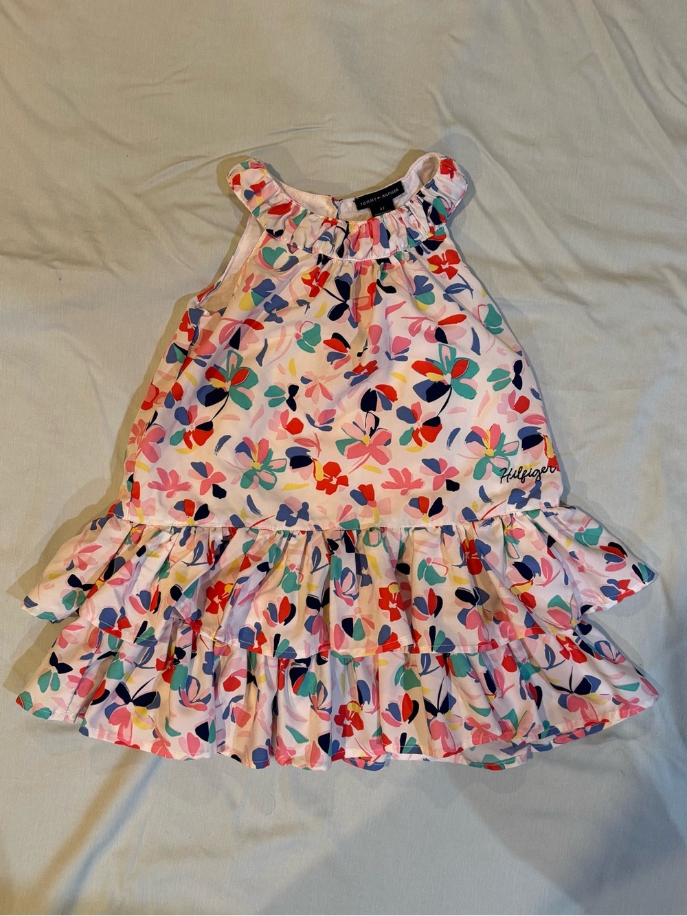 Girl's 4T Floral Ruffle Skirted Dress - Pink Multi